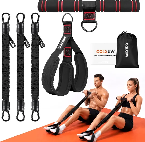 OQLXUW Upgraded Multifunction Pedal Resistance Band