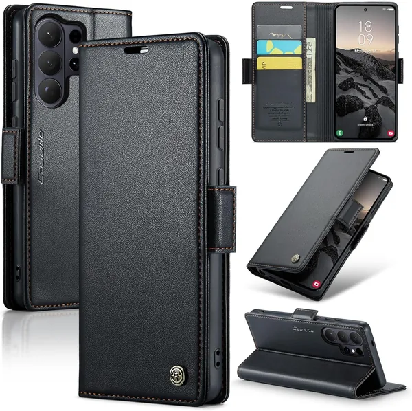 Etui do Samsung Galaxy S26 Ultra z klapką, Skóra PU Premium, portfel na karty, ochrona RFID, magnetyczne zamknięcie