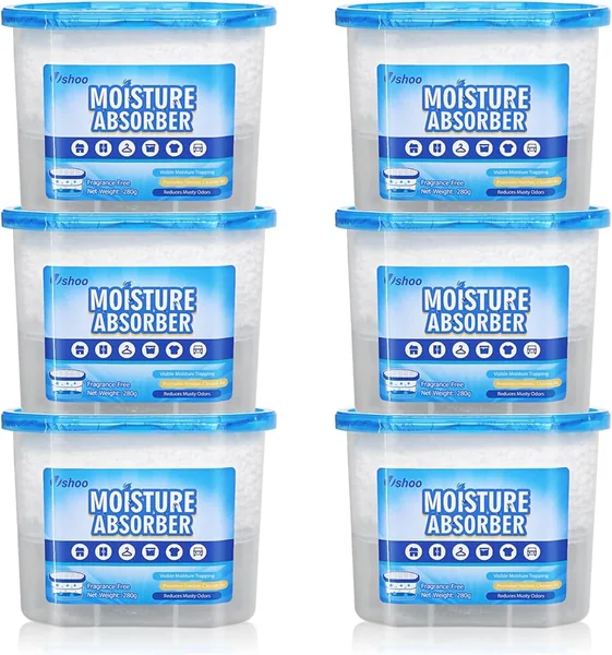 Vshoo Moisture Absorber Boxes, 6 Pack, 280g
