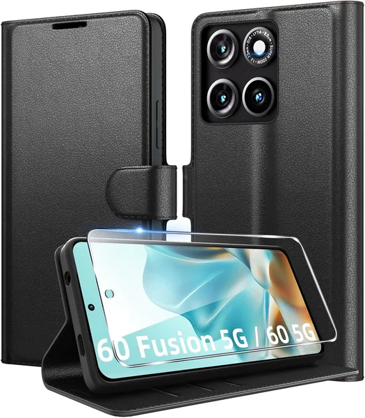 Étui portefeuille en cuir PU pour Motorola Moto Edge 60 Fusion 5G/Edge 60 5G - Protection contre les rayures - Best Deal