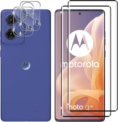 Protezione Schermo Temperato Lutree per Motorola Moto G85 5G, 2x Screen Protector 3D + 2x Film Camera, Durità HD 9H