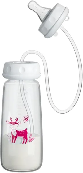 240ml Silicone Hands-Free Wide Neck Adjustable Fast Flow Milk Bottle for Parents Home Bedroom Kitchen Nursery Restaurant Hotel Travel Picnic