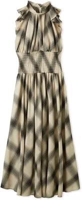 SNIDEL SWFO264009 Women's Ruffle Sleeve Check Dress Best Deal