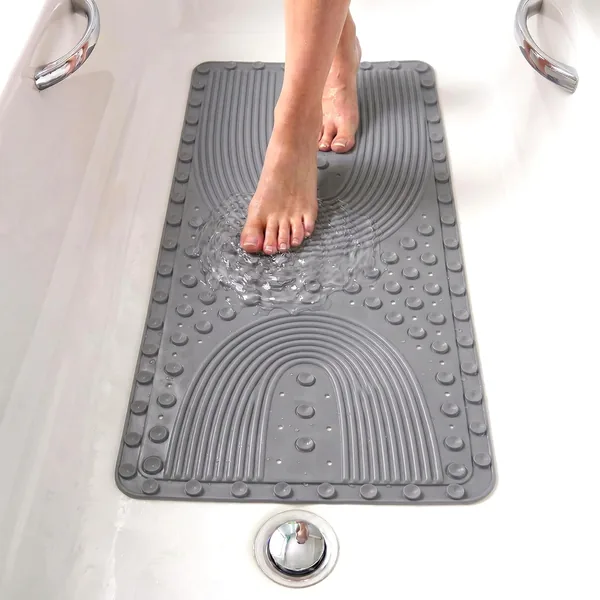 edihome Non-Slip Shower Mat Light Grey
