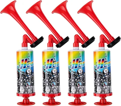 Vuvuzela 4 pièces Ensemble de sifflet portable puissant - Idéal pour les percussions, les matchs de football, la Coupe du Monde et les fêtes - Meilleures affaires