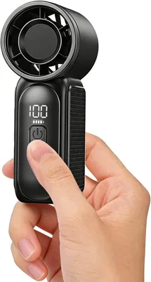 Portable Handheld Mini Fan - 6 Speeds, USB Rechargeable with LED Display