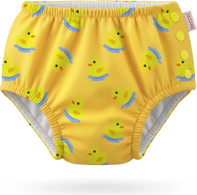 HECCEI Baby Swim Diaper Reutilizable Nappie Piel Amigable Ajustable Cintura para Niñ@s, 2-3 Años, Color Patito