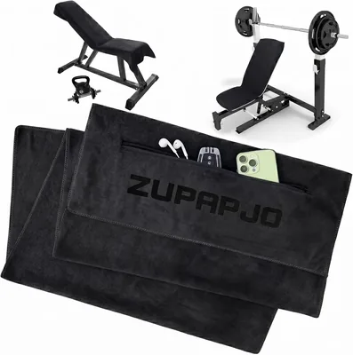 Serviette de sport ZUPAPJO, 120 x 50 cm, Noir, Serviette avec poche zip et capuche, Microfibre, pour Gym, Yoga, Fitness, Outdoor - Meilleures affaires