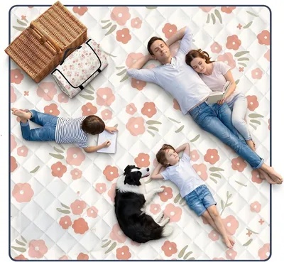 Copertina da Picnic Impermeabile MinXin, 200 x 200 cm, Con Maniglia, Tappetino da Spiaggia, Tappetino da Campeggio