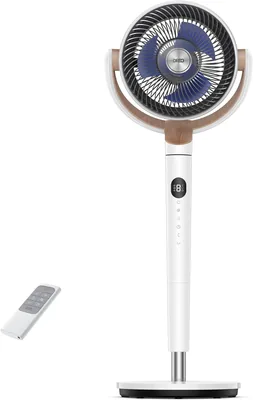 DREO Quiet 20dB Ventilateur à Oscillation Omnidirectionnelle 120°+120°, Portée du Flux d'Air 26m, Débit d'Air 1615m³/h, Circulateur Turbo