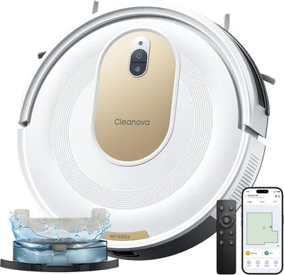 Vexilar W8 Robot Aspiradora 5000Pa, Anti-Deslizamiento, Autonomía Larga, 3 Niveles de Ajuste, Silenciosa, Fácil Programación, Robot Aspiradora