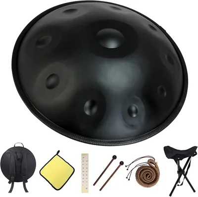 Handpan de 22 pulgadas D Minor Kurd de 10 notas, instrumento de percusión para interpretación profesional
