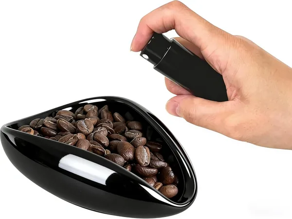 Coffee Bean Dosing Cup, Spray Bottle & Ceramic Measuring Tray Set - Single Dose Weighing Kit for Espresso, Reduces Static, Coffee Bar Accessories Gift (Black)