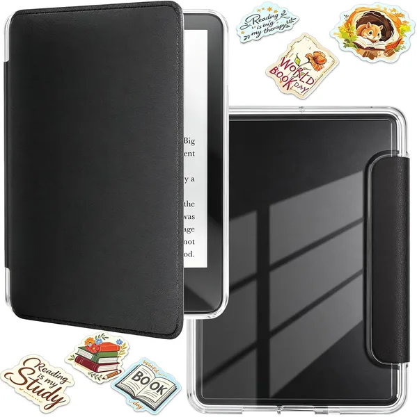 Funda Balystok para Kindle 6" (2024/2022) con Pegatinas, Carcasa TPU y Acrílico Transparente - Mejor Oferta