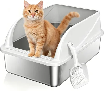 OneBug Stainless Steel Cat Litter Box with Scoop - Best Deal