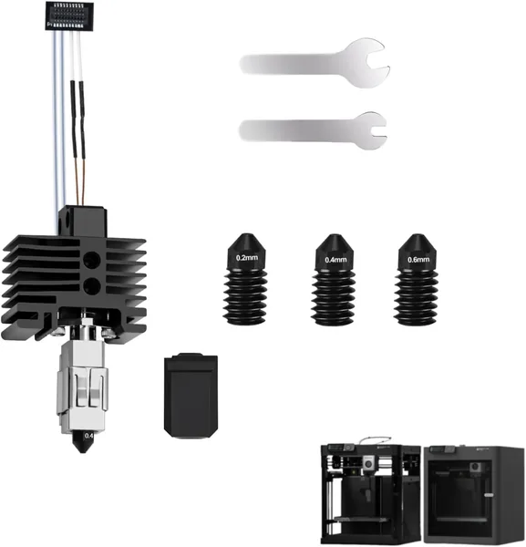 LEOWAY Upgraded 0.4mm 3D Printer Hotend Assembly Kit for Bambu Lab P1P/P1S