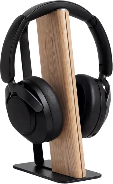 Luxury Headphone Stand Wood Grain - Desk Holder Gaming Studio Office