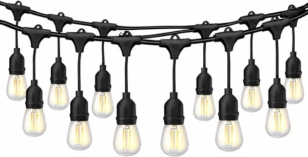 damastoreitalia Catenary Outdoor Lights 20 Metres 20 Bulb Holders E27 Connectable IP54 Connectors