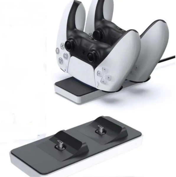 Carregador Controle ps5 Duplo Dock Base LED USB-C R pido carregamento