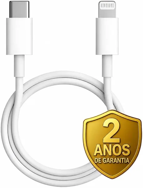 Cabo Carregador Turbo USB-C,1 Metro, Tran ado De Nylon Refor ado Branco Compativel Com Iphone 14,13,12,11,X e XR - Cabo Hight Level
