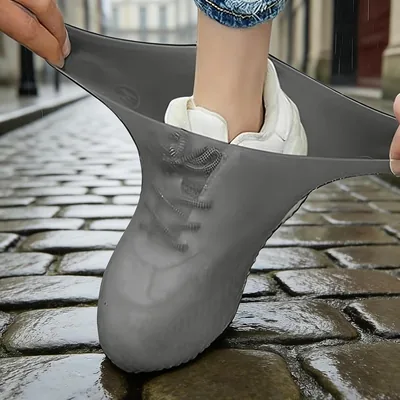 2 Pares de Fundas Impermeables para Zapatos Antideslizantes, de Látex Grueso, Resistentes al Desgaste, Reutilizables, Protección