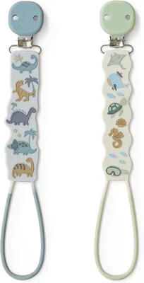 Moonkie Silicone Pacifier Clips (2-Pack) for Baby