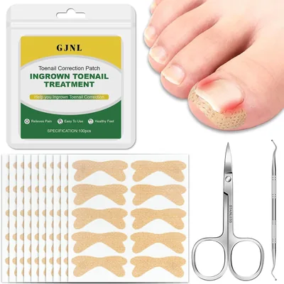 Ingrowne Nägel-Set, Nagelpflaster zum Behandeln von eingewachsenen Zehennägeln mit Nagelheber und Nagelschere - Best Deal