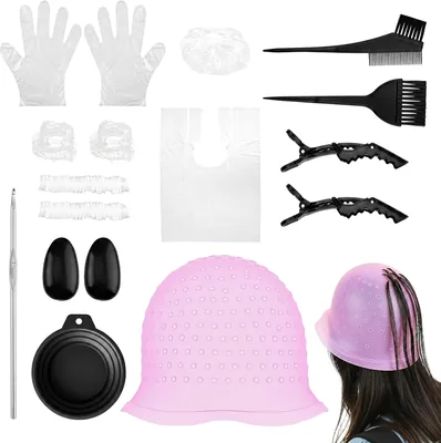 FICOFISE 12 Piezas Tapones para Mechas con Agujas, Kit Profesional para Teñir el Cabello, para Mujeres y Hombres