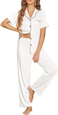 Ekouaer Women's Pajama Sets Button Down Lounge Sets - Best Deal