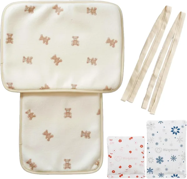 Hugmuu Cooling Sheet, 4-Way Baby Stroller, Cooling Pad, Carrying Strap, Heat Protection, Ice Pack Cover, Child Seat