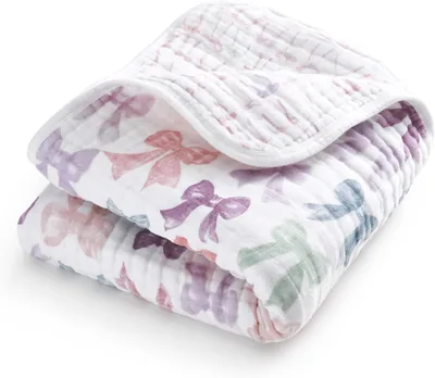 Aden+Anais Ribbon Blanket, Organic Cotton, Newborn Double Gauze