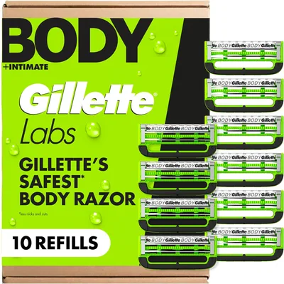 Gillette Labs Body Razor Blades, 10 Refills