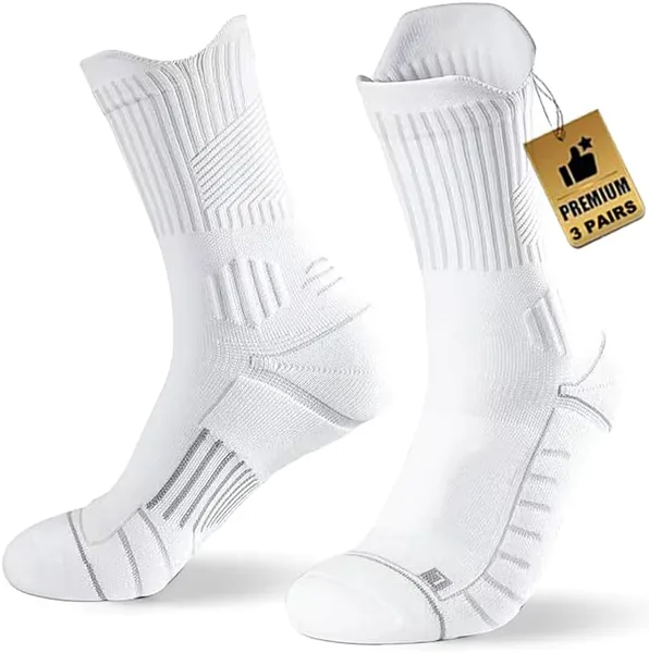ALANX Running Socks Compression 3 Pair Set High Performance Men Women