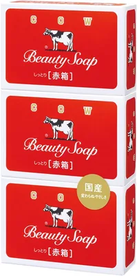 牛ブランド ミルク石鹸、レッドボックス 3パック 3.0oz（85g） ローズトーン、ミルク成分、18%オフ