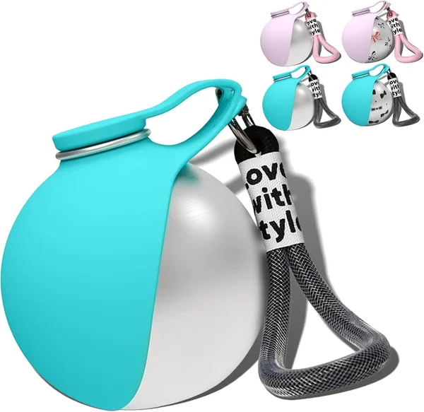 Portable Dog Water Bottle for Small Dogs, Leak Proof 2 in 1 Pet Water Bottle with Bowl, 10oz Stainless Steel Dog Travel Water Bottle for Walking, Hiking, Travel, Puppy & Cat (Blue)