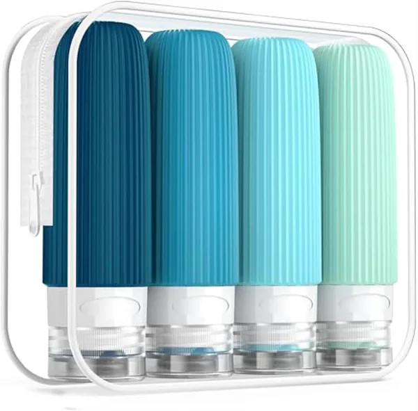 Kit Frascos Viagem Silicone para Cosm ticos 4 Pe as