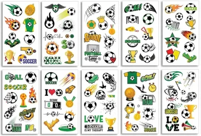 10 Sheets Football Tattoos Soccer Stickers Best Deal