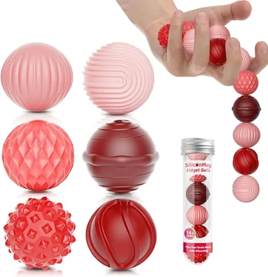 JeeLeeko Juguete Fidget Magnético de Silicona para Adultos, Set de 6 Piezas Sensoriales Antiestrés con Texturas, Accesorio Si