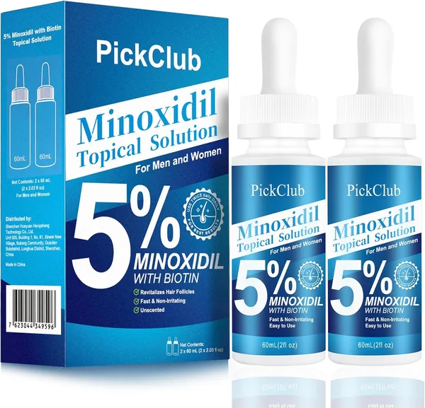 Pickclub Minoxidil 5% Biotin Beard Regrowth Serum 4.06 fl oz 2-Pack