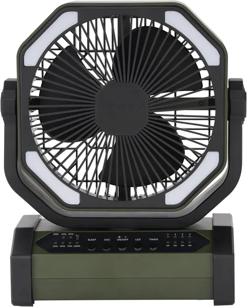 Geepas 8" Rechargeable Fan with LED Light- GF21220/ High Performance Fan with Working Time up to 30 Hours