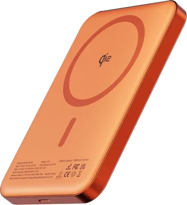 PD20W Power Bank Magnetique 10000mAh Design Titanium Ultra Fin 14mm Chargeur Sans Fil Portable avec Entrée et Sortie USB-C