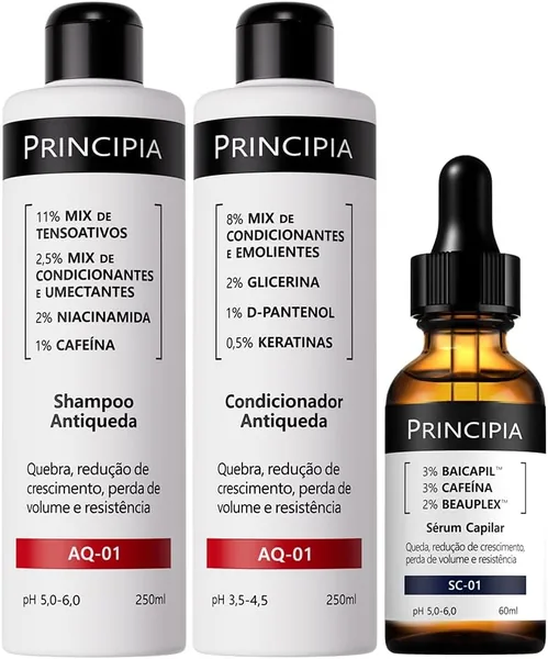 Kit Antiqueda Trio Principia Shampoo + Condicionador + Sérum Capilar - 20% de Desconto