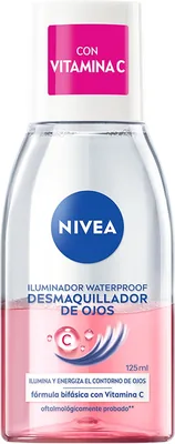 Desmaquillante Bifásico de Ojos NIVEA con Vitamina C, 125 ml Iluminador Waterproof