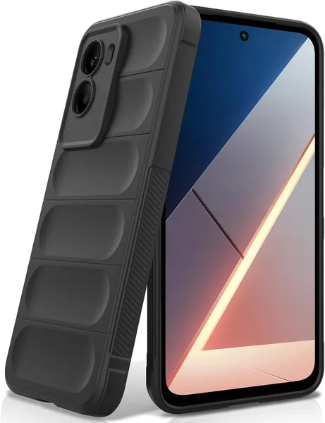 Étui BonYonka pour Xiaomi Poco M7, silicone liquide avec protection anti-rayures et microfibre, Noir - Meilleur Prix