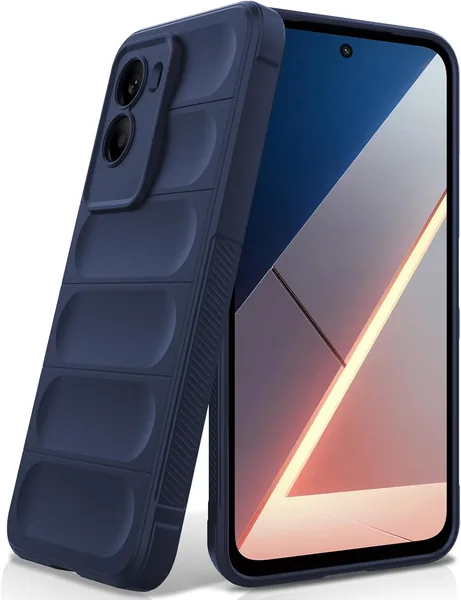 Étui BonYonka pour Xiaomi Poco M7, Silicone Liquide avec Protection Anti-Rayures et Microfibre, Bleu