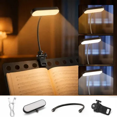 CHARMDOMI Luz de Lectura 40 LED, Lámpara para Leer para Libro, Luz Recargable | Lámpara de Lectura Luz de Lectura LED para Libros