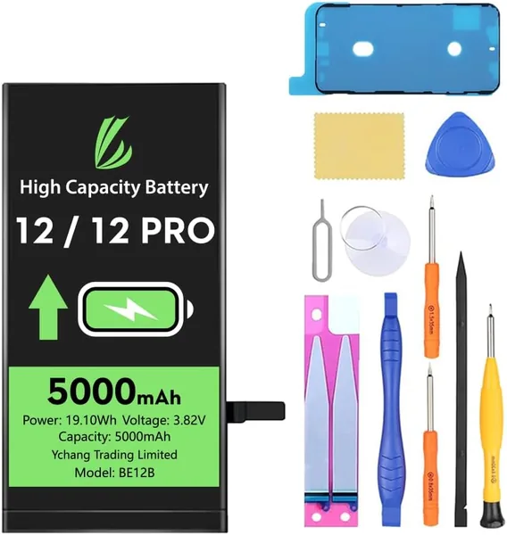 LL TRADER Batterie pour iPhone 12/iPhone 12 Pro, 5000mAh Haute Capacité Batterie en Lithium Polymère avec Outils de Réparation 2026 - Meilleure Offre
