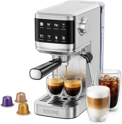 VIOMI T1B Pro Espresso Machine - 20 Bar, Milk Frother