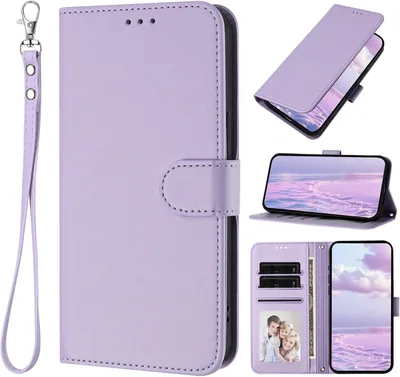 XINQCASE Protezione per iPhone 17 in Pelle Finta con Maniglia Staccabile, Copertina a Libro Flip, Colore Lavanda (29% di Sconto)