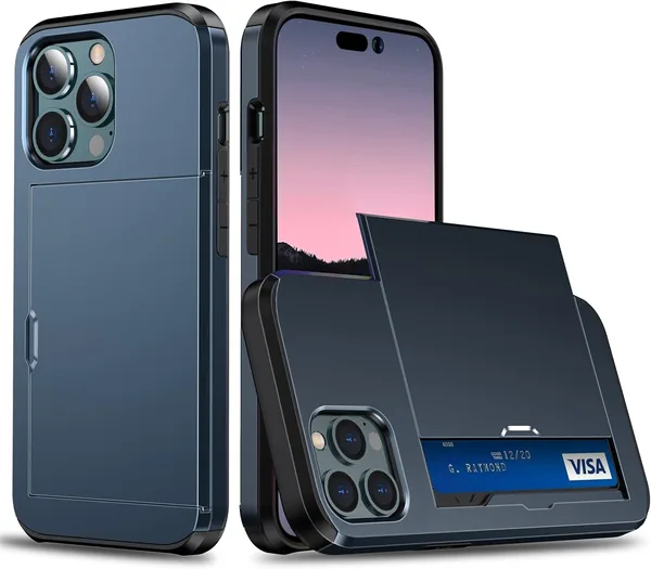 HAONANDE Telefonhülle för Samsung Galaxy S24/S25 med skryt kartfölje, shockproof hard PC skell + mätt i matte TPU